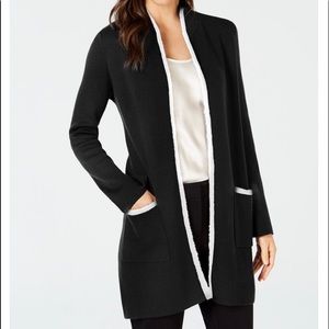 Trimmed sweater cardigan
